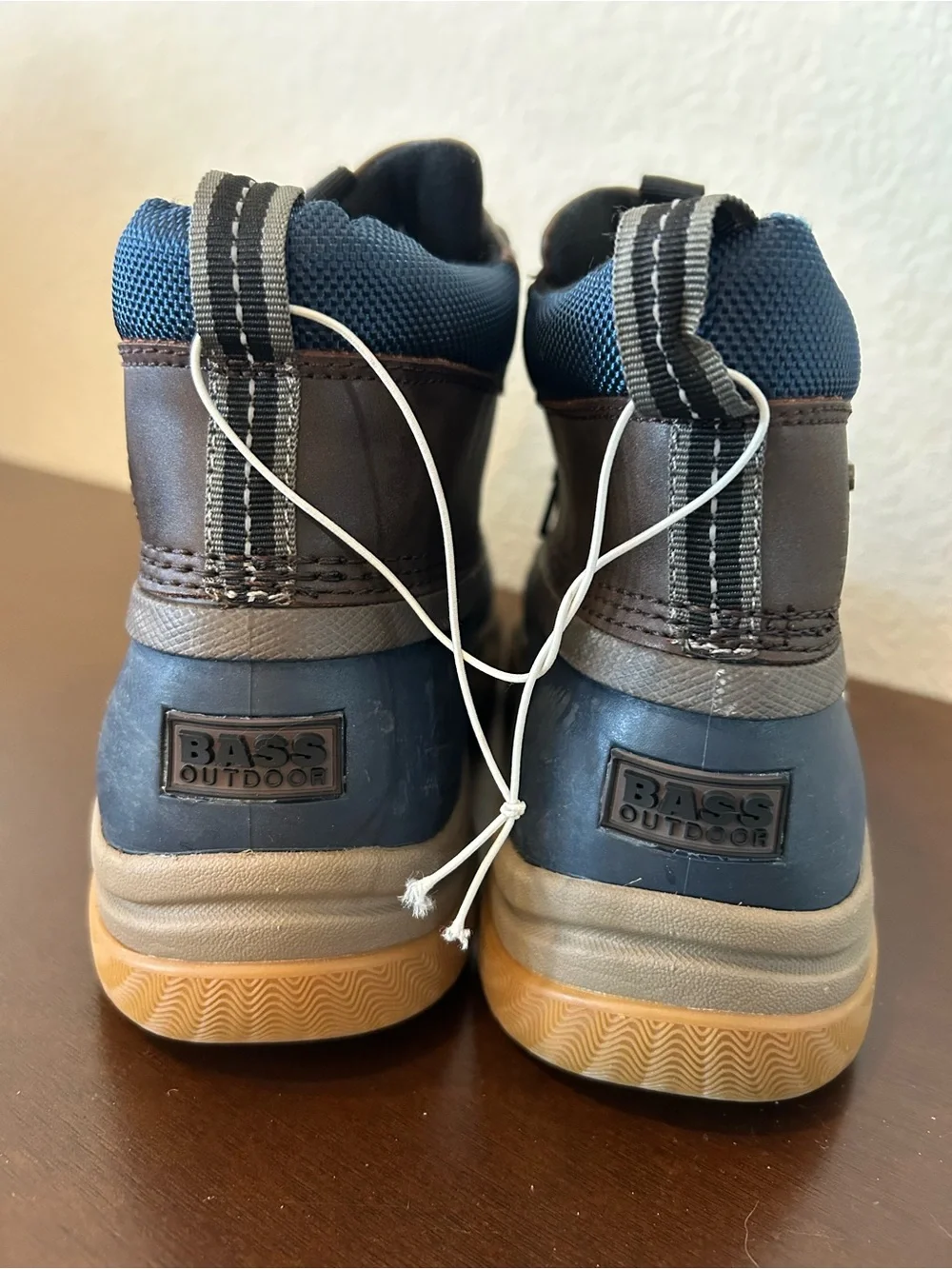 BASS Men's Navy and Brown Waterproof Outdoor Boots